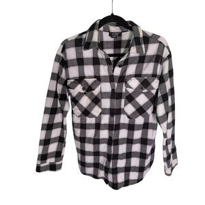 Just Polly Juniors Plaid Print Shacket Junior's Medium